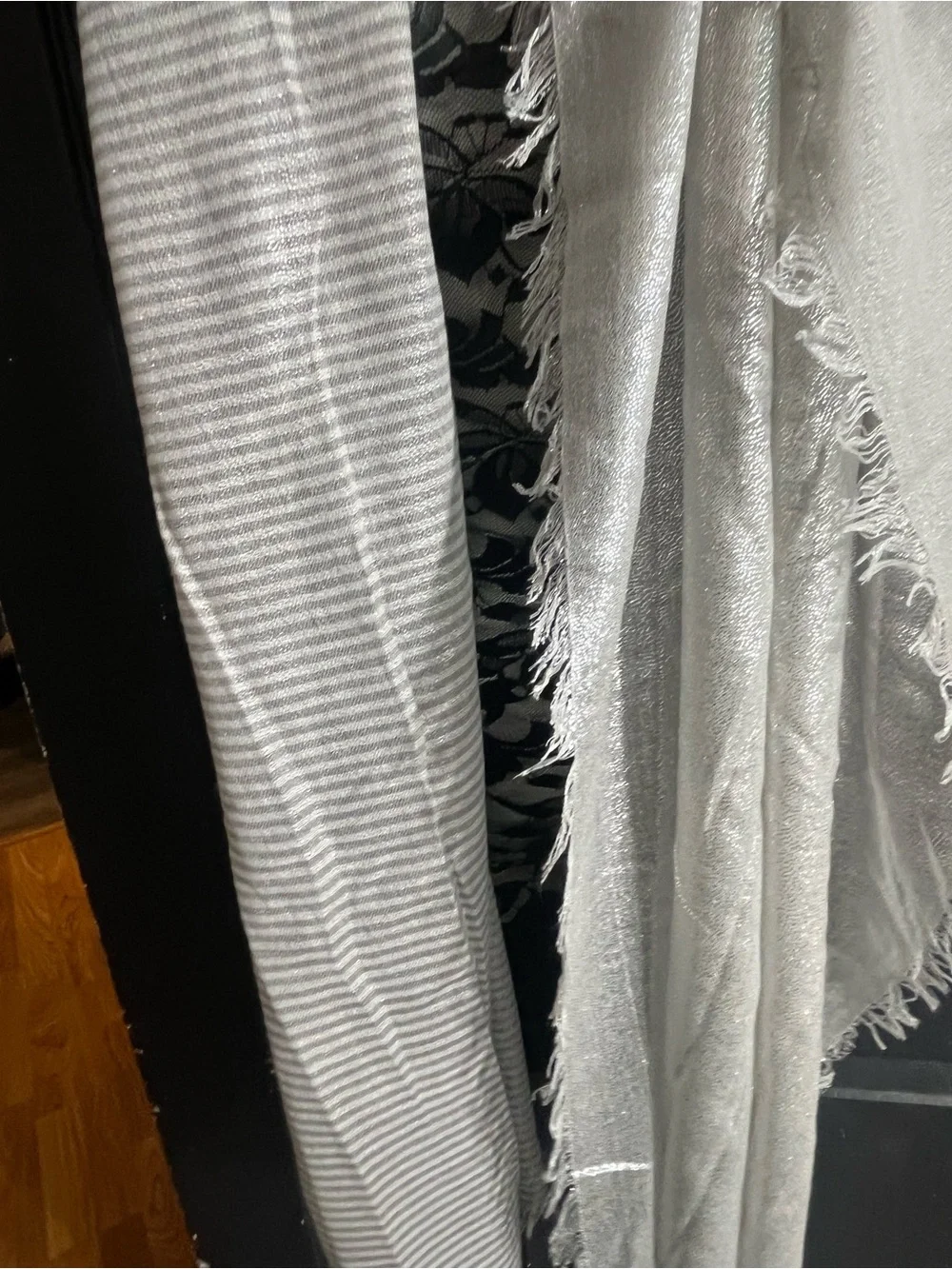 Light Gray Women's Fringe Scarf - Brand Unspecified